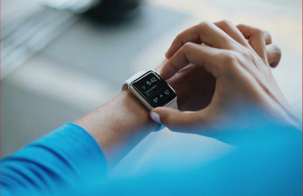 Checking a fitness watch after a workout