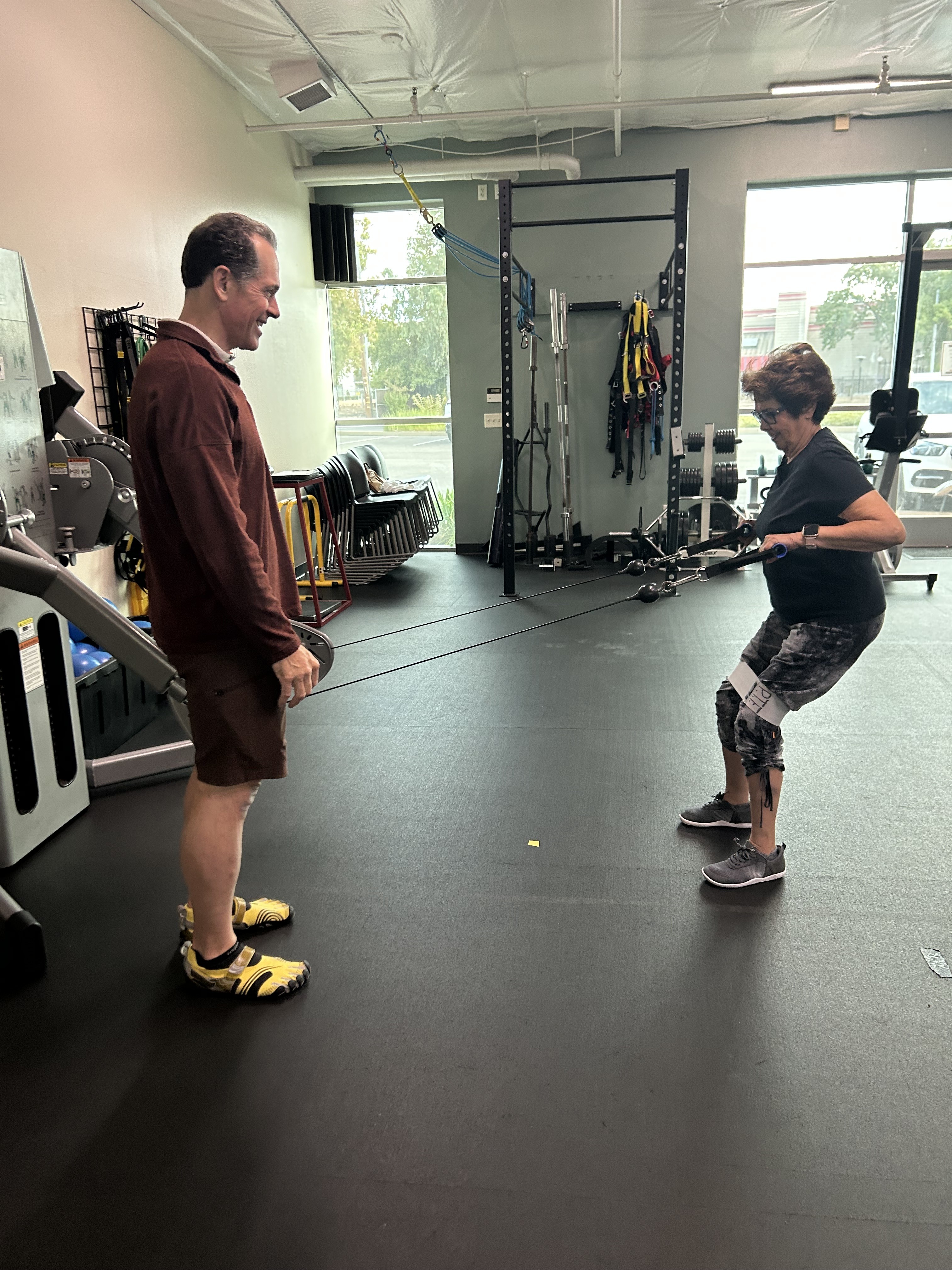 Trainer working one-on-one with a client at Folsom Personal Training Center